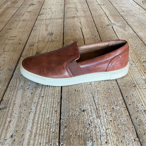 Frye Ivy Leather Slip-On Sneakers Cognac Brown Women’s 6.5 - Picture 4 of 12